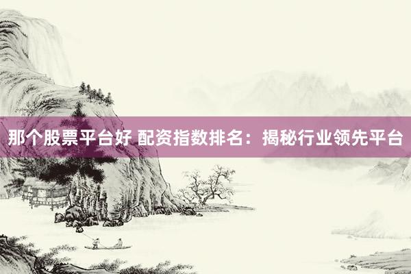 那个股票平台好 配资指数排名：揭秘行业领先平台
