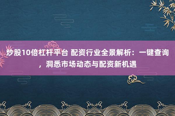 炒股10倍杠杆平台 配资行业全景解析：一键查询，洞悉市场动态与配资新机遇
