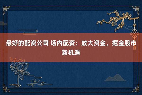 最好的配资公司 场内配资：放大资金，掘金股市新机遇