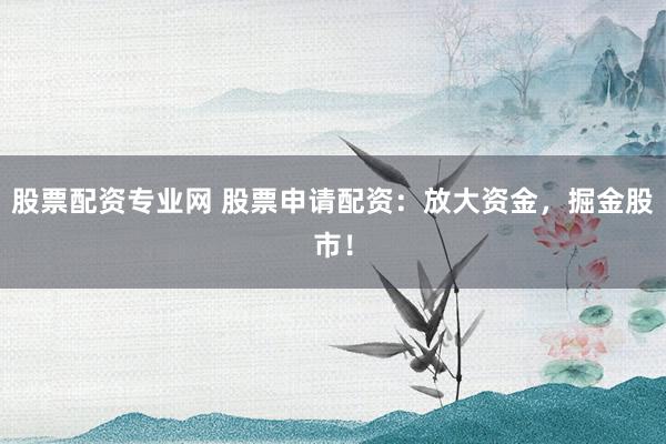 股票配资专业网 股票申请配资:放大资金,掘金股市!