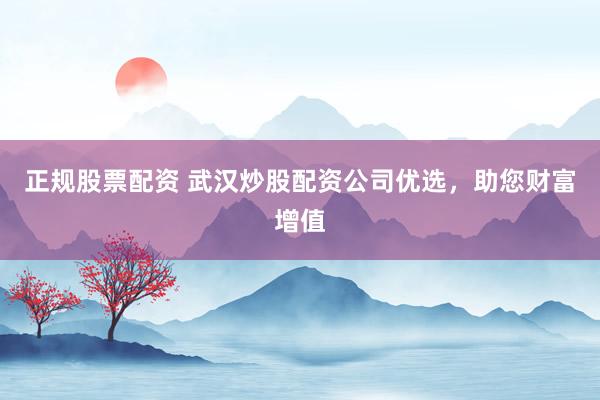 正规股票配资 武汉炒股配资公司优选，助您财富增值