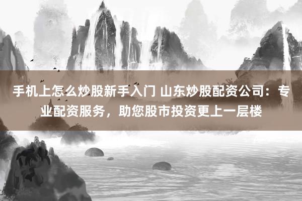 手机上怎么炒股新手入门 山东炒股配资公司:专业配资服务,助您股市投资更上一层楼