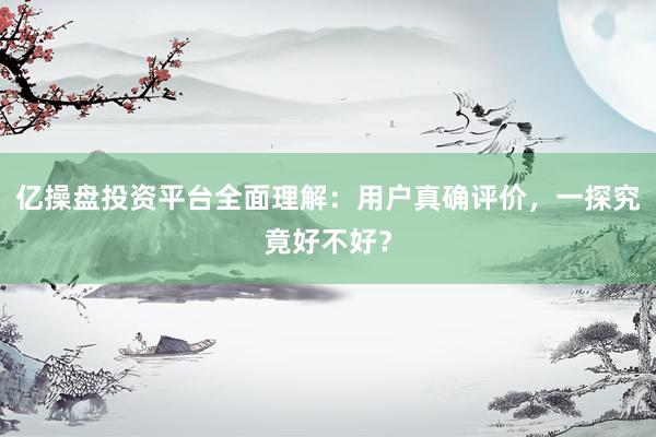 亿操盘投资平台全面理解：用户真确评价，一探究竟好不好？