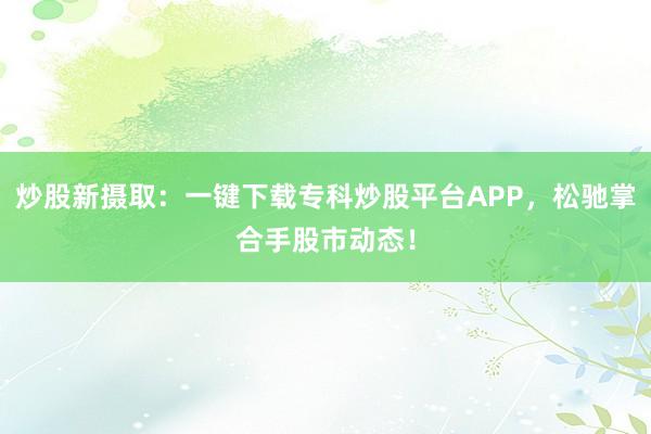 炒股新摄取:一键下载专科炒股平台APP,松驰掌合手股市动态!