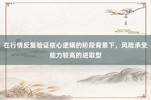 在行情反复验证核心逻辑的阶段背景下，风险承受能力较高的进取型