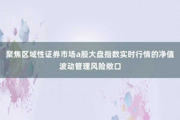 聚焦区域性证券市场a股大盘指数实时行情的净值波动管理风险敞口